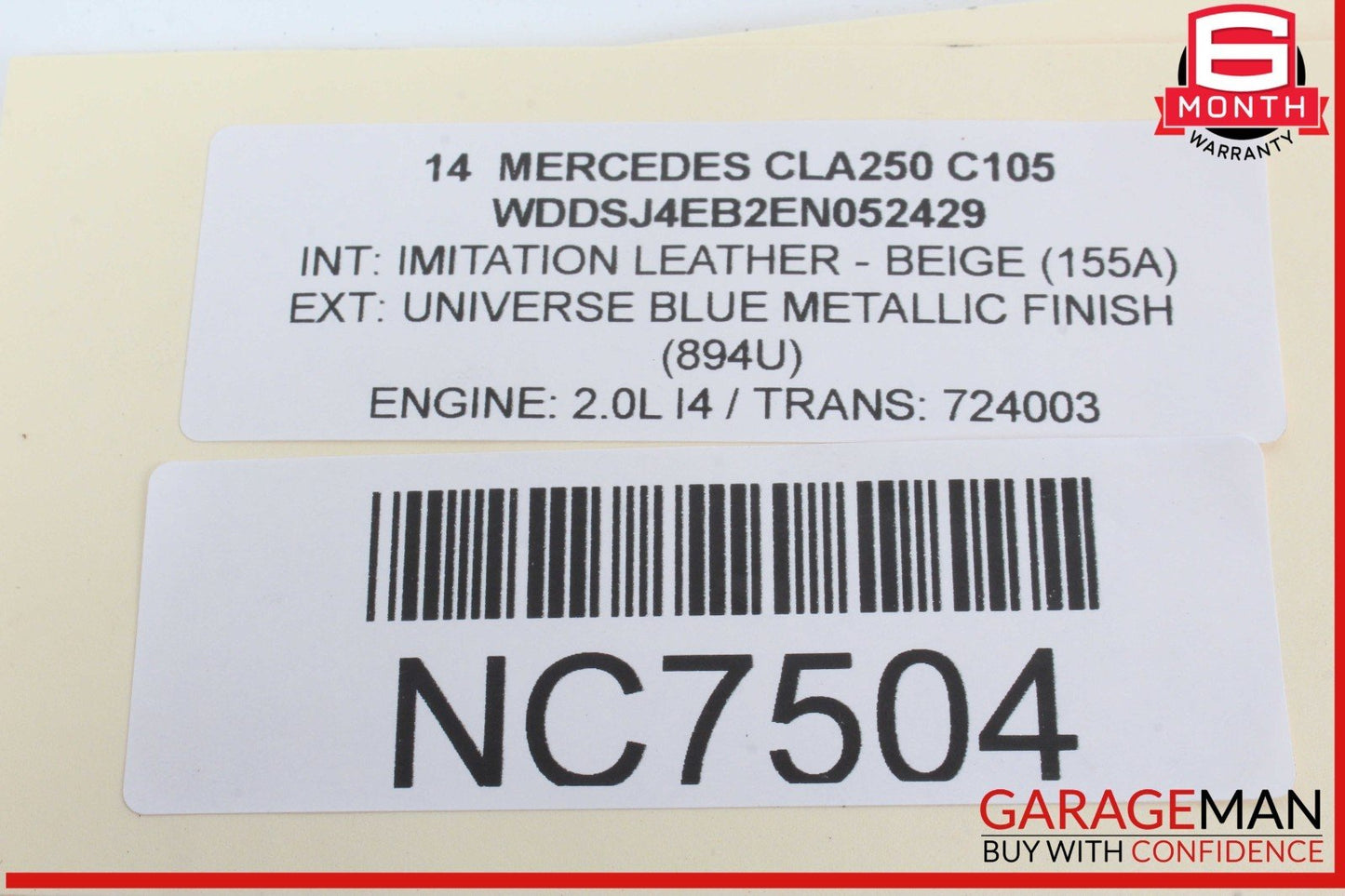 14-18 Mercedes W117 CLA250 Front Right Door Window Regulator Motor Unit OEM