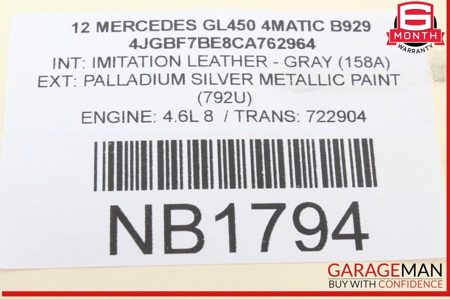 06-13 Mercedes X164 GL450 GL550 Rear Trunk Lid Liftgate Tail Gate Handle OEM