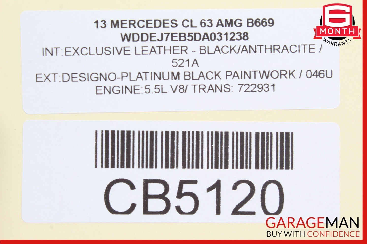 07-14 Mercedes W216 CL600 Electronic Parking Brake Release Switch Control Module