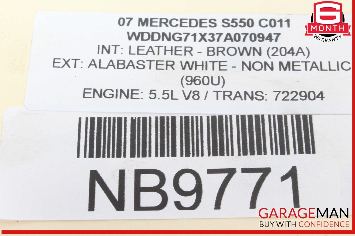07-13 Mercedes W221 S550 CL550 Rear Trunk Lid Lock Latch Actuator w/o Key