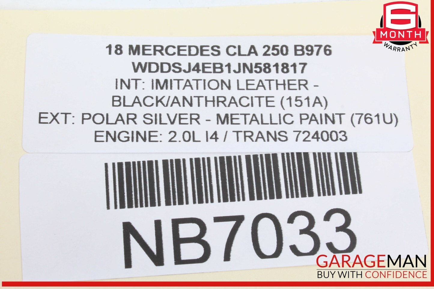 14-19 Mercedes W117 CLA250 Rear Left/Right Upper Control Arm 2463501006 OEM