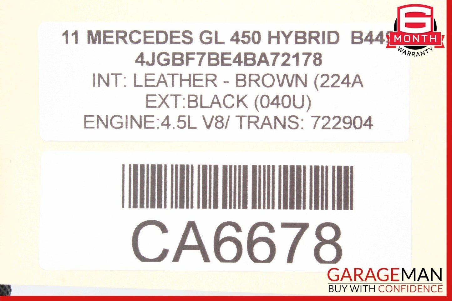 07-12 Mercedes X164 GL450 GL450 Third Seat Row Power Folding Control Module OEM
