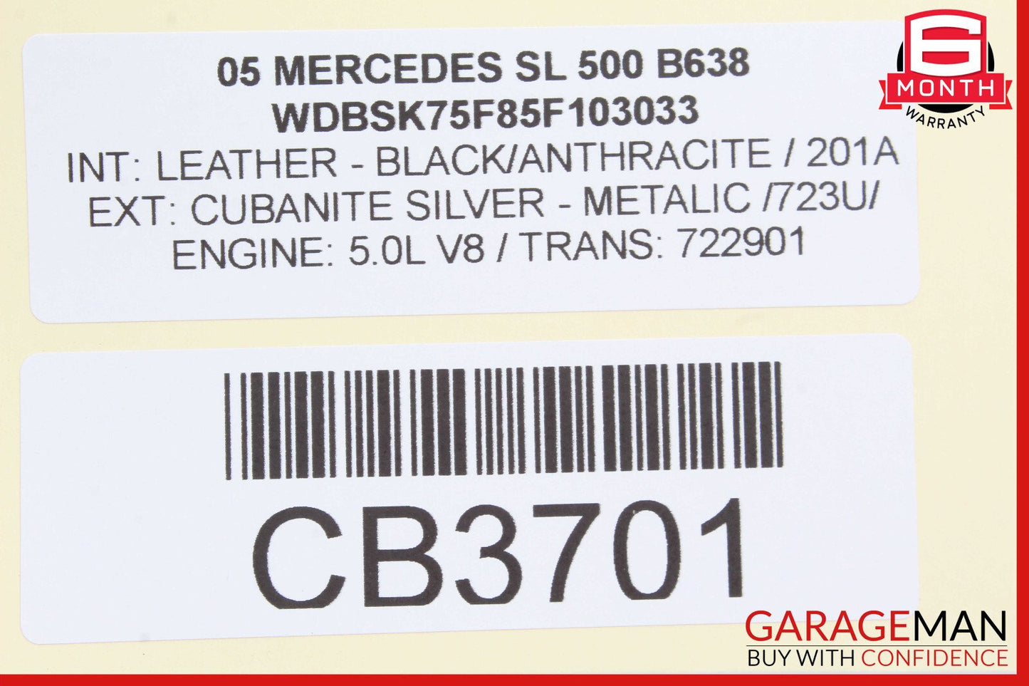 03-12 Mercedes R230 SL500 SL550 SL55 AMG Door Control Module Right Side OEM