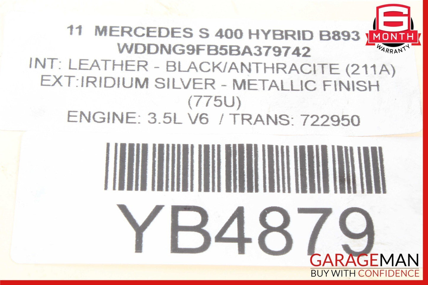 10-13 Mercedes W221 S400 Hybrid Starter Generator Position Sensor 2720100041 OEM