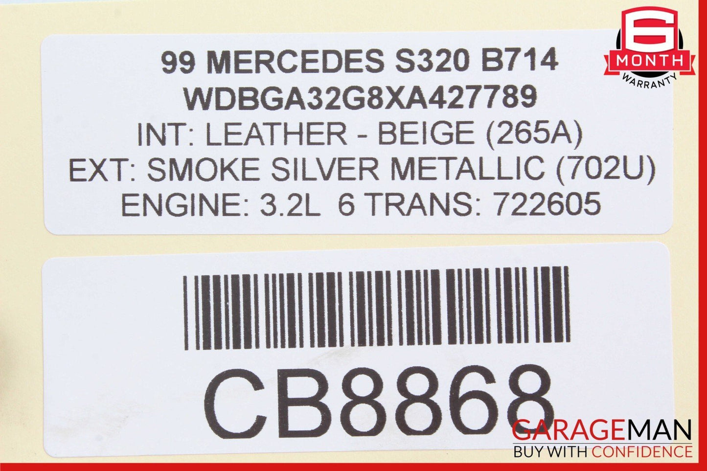 94-99 Mercedes W140 S420 S500 Basic Body Control Module BCU BCM 0185458332 OEM