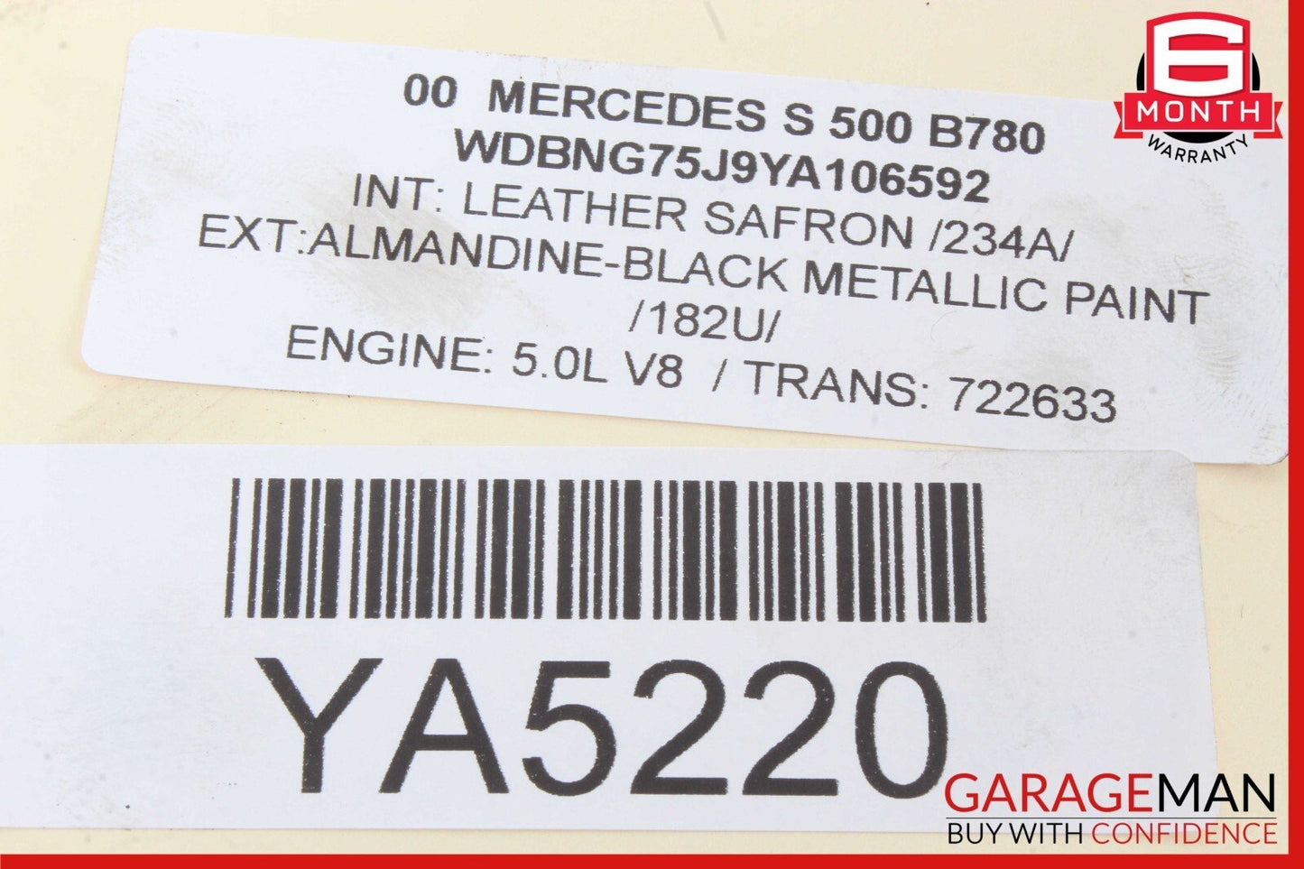 98-07 Mercedes W220 S550 S55 AMG Exhaust Manifold Right Passenger Side OEM