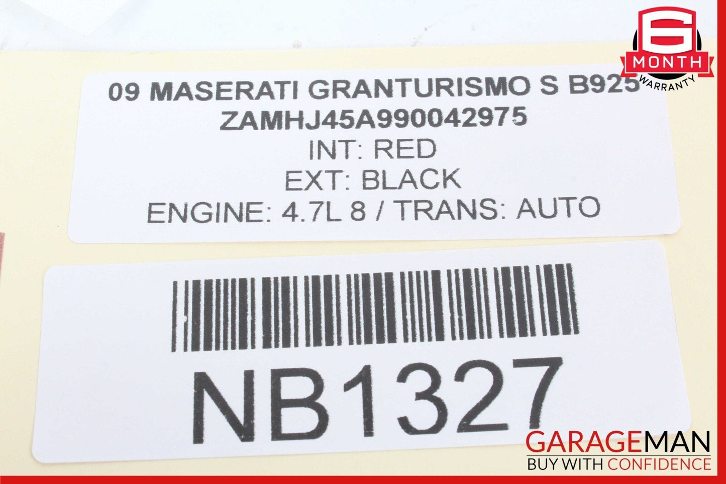 08-18 Maserati GranTurismo M145 Coupe Front Right Side Seat Belt Black OEM