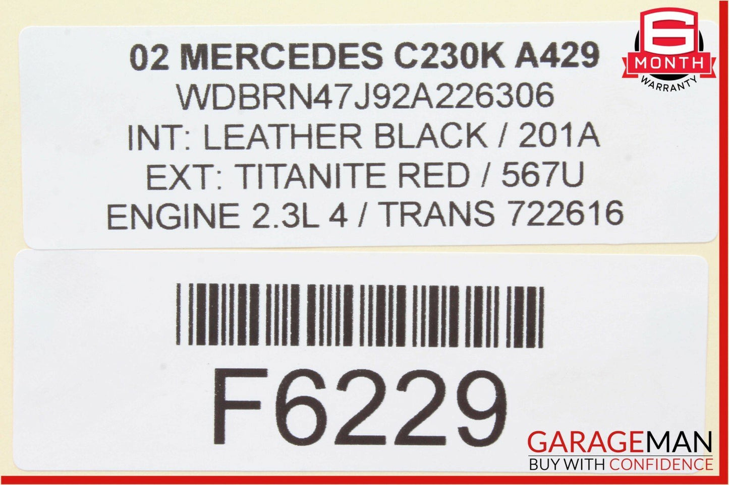 01-07 Mercedes W203 C230 C280 Rear Right & Left Side Shock Absorber Spring Set