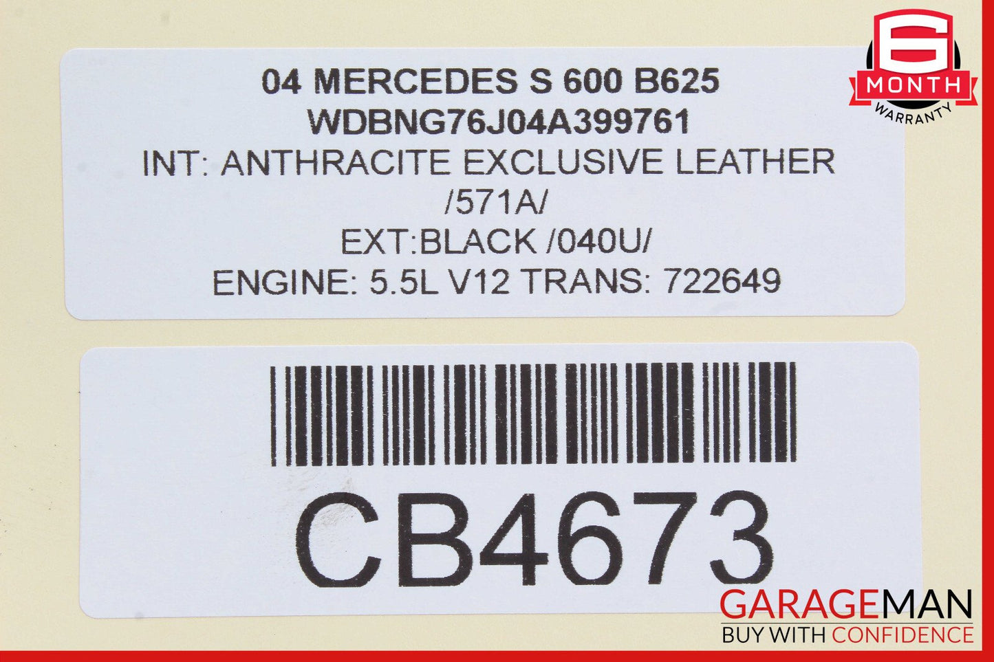 00-06 Mercedes W215 CL600 S550 AMG A/C AC Compressor Air Conditioning Assembly