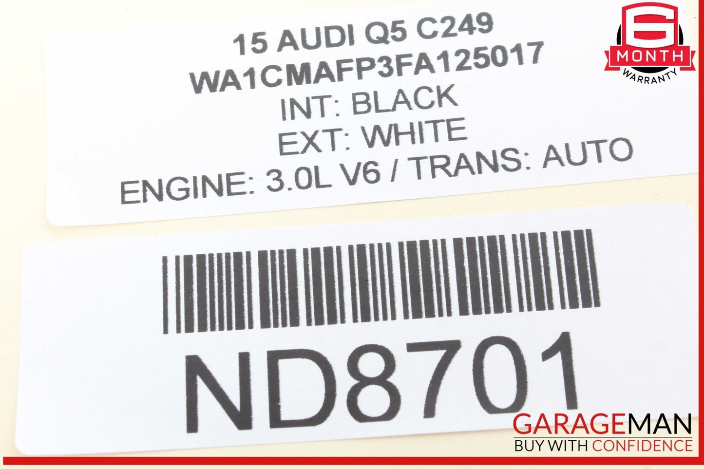 13-17 Audi Q5 SQ5 Power Brake Booster Master Cylinder w/ Reservoir 8R0612103H