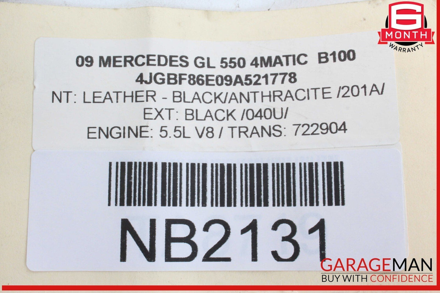 07-12 Mercede X164 GL550 4Matic Third Seat Row Power Folding Control Module OEM
