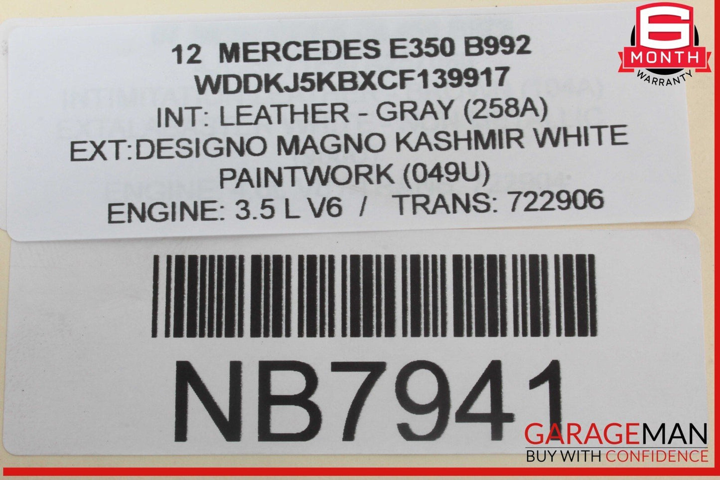 10-20 Mercedes W212 E350 E550 Rear Left Window Regulator Motor 2078200542 OEM