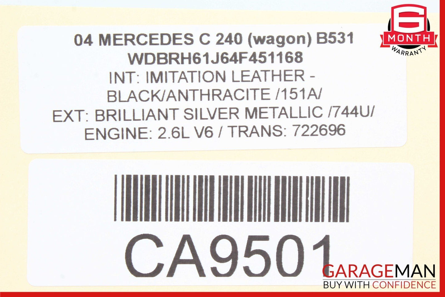01-07 Mercedes W203 C240 C230 C320 Rear Right Door Control Module 2038202285 OEM