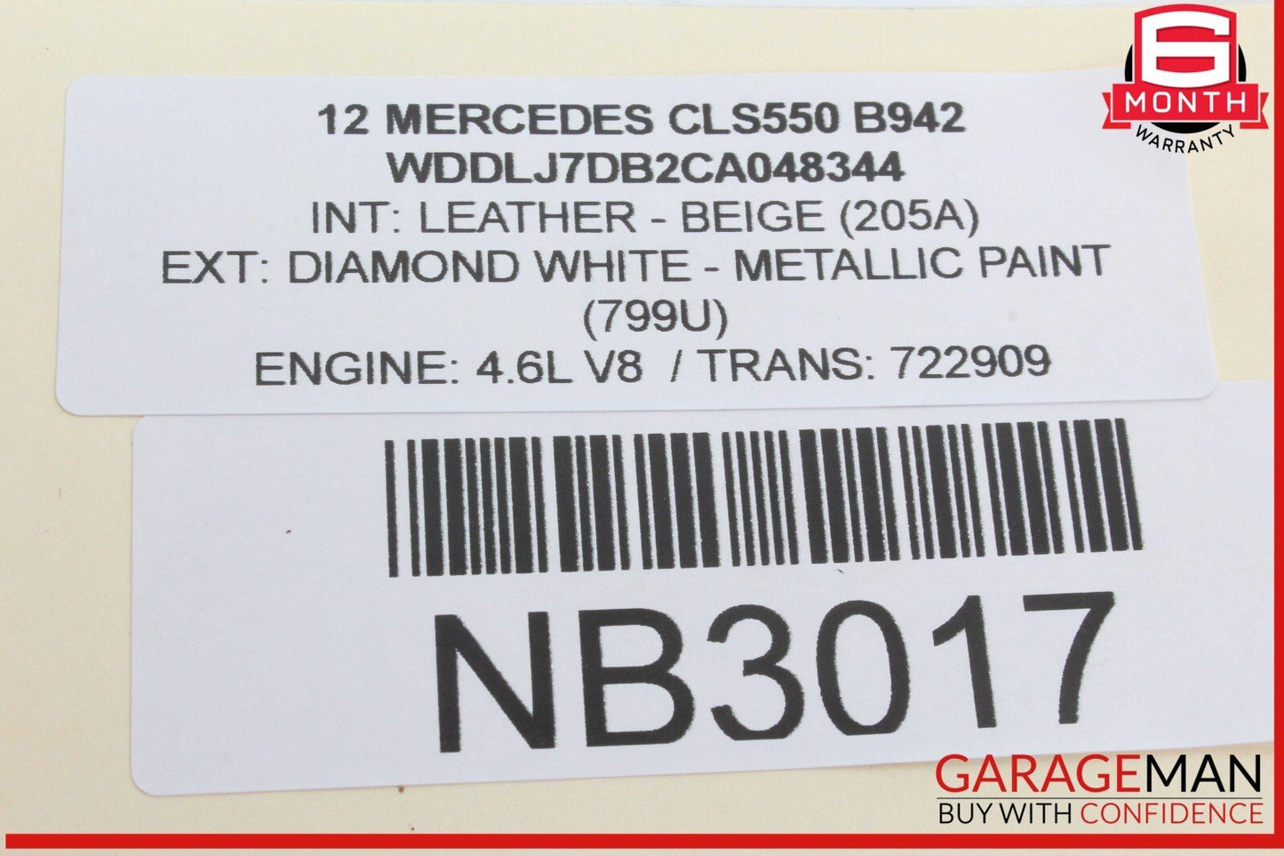 10-20 Mercedes W218 CLS550 Rear Left Window Regulator Motor 2078200542 OEM