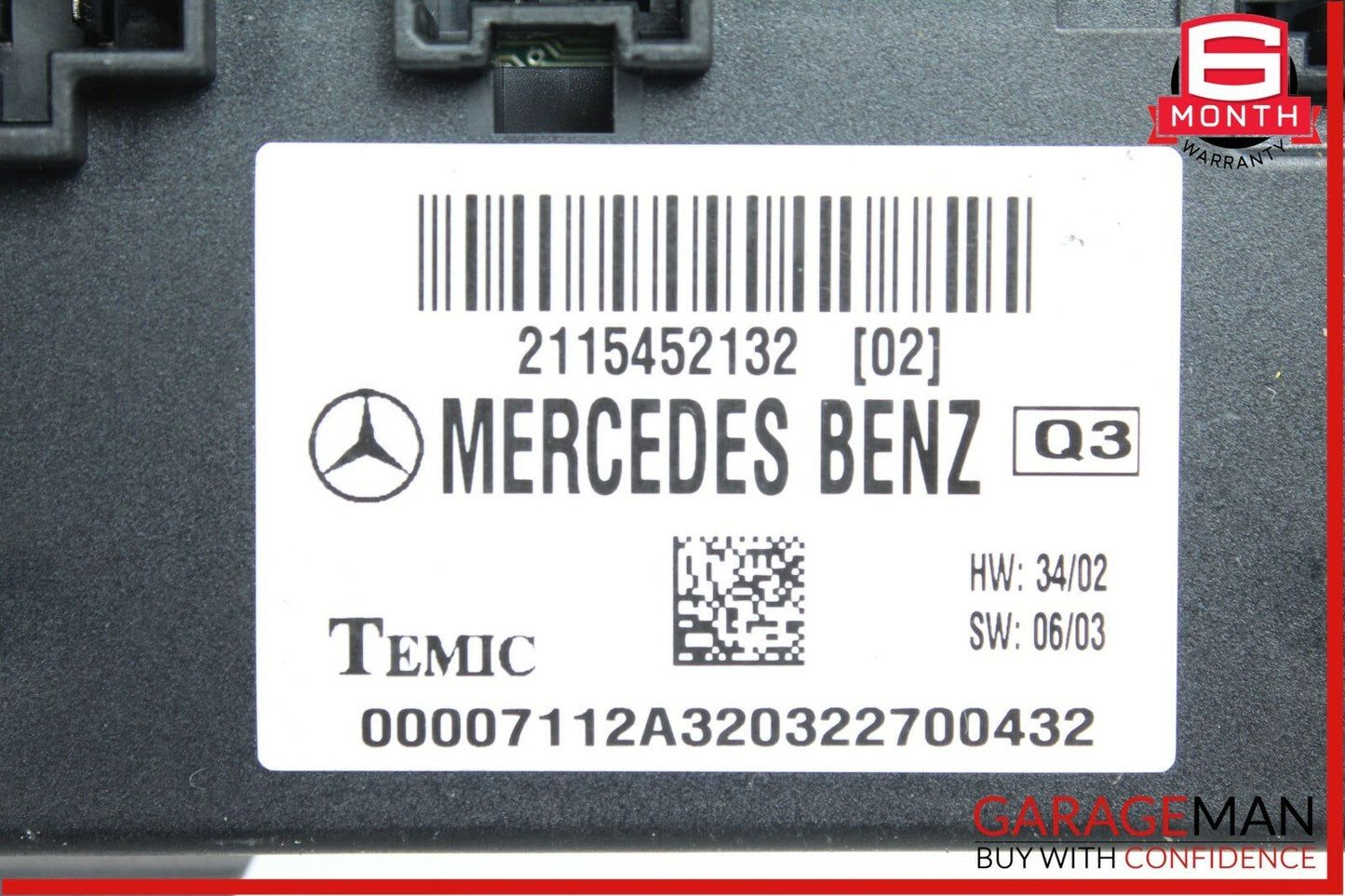 03-11 Mercedes W211 E320 E350 CLS500 BCM Body Control Module 2115452132 OEM