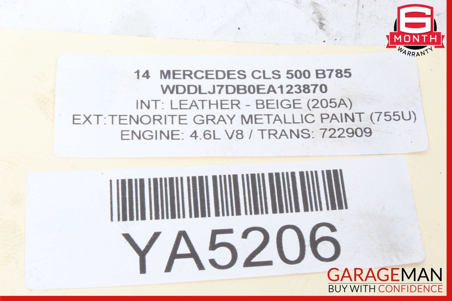 12-18 Mercedes W218 CLS500 4.6L Right Exhaust Pipe Adapter 2781400808 OEM