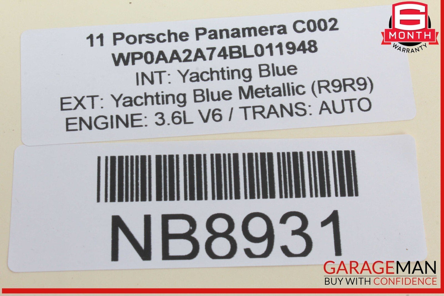 10-16 Porsche Panamera 970 Front Right Passenger Side Window Regulator Motor OEM