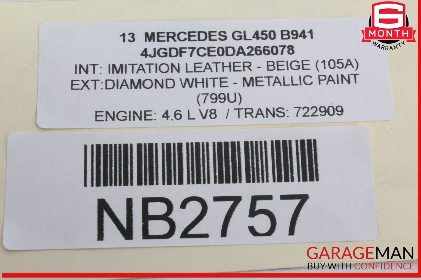 13-16 Mercedes X166 GL450 GL550 Rear Right Quarter Window Regulator Motor OEM