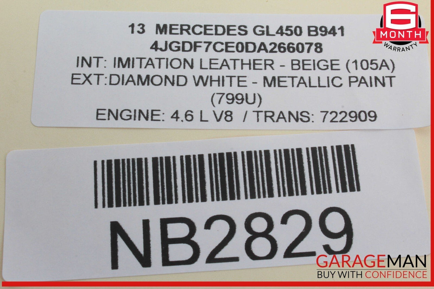 12-19 Mercedes X166 GL450 ML550 Window Regulator Motor Rear Left Side OEM