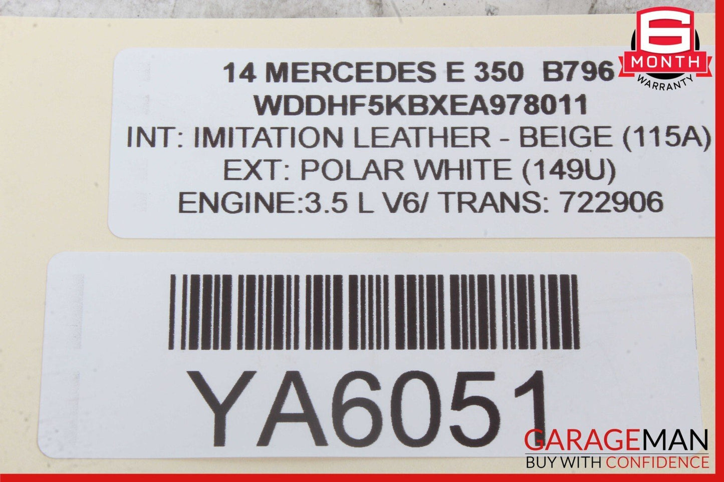 10-18 Mercedes W212 E350 CLS500 Rear Top Overhead Dome Light Reading Map OEM