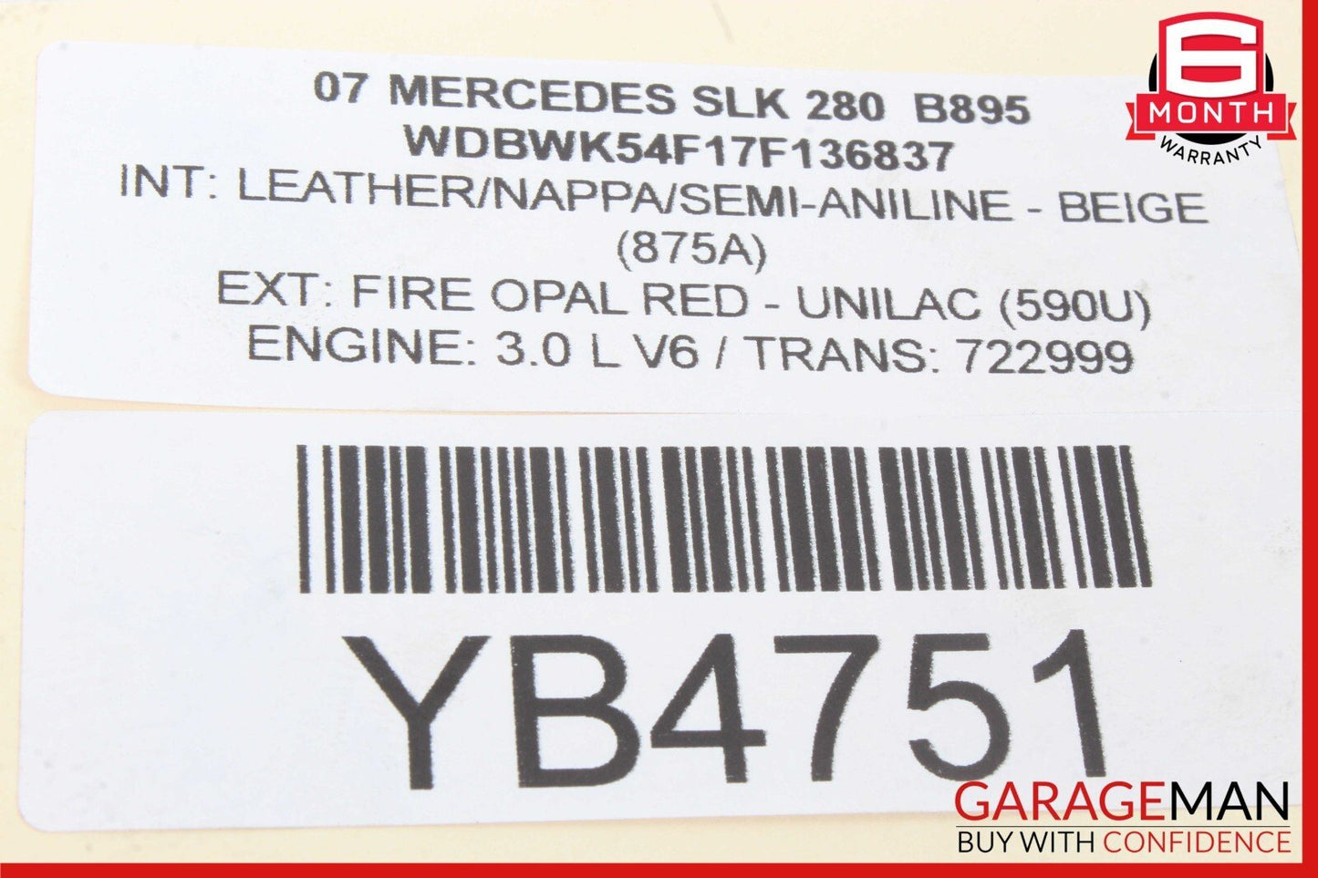 05-11 Mercedes R171 SLK280 SLK55 Front Left Driver Side Lower Control Arm OEM