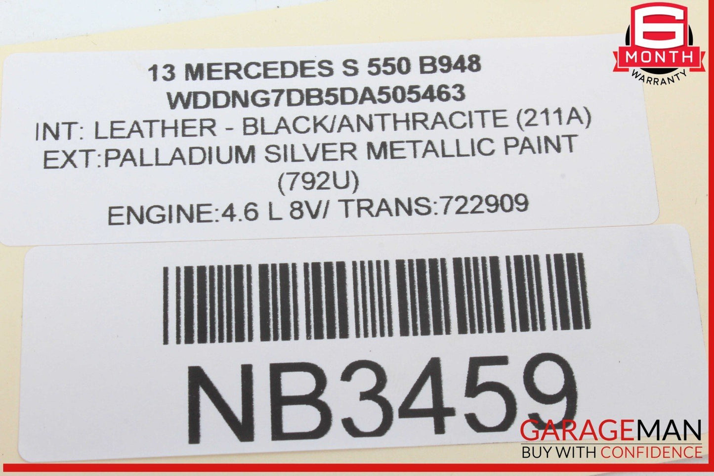07-13 Mercedes W221 S550 Rear Right Door Lock Latch Actuator OEM