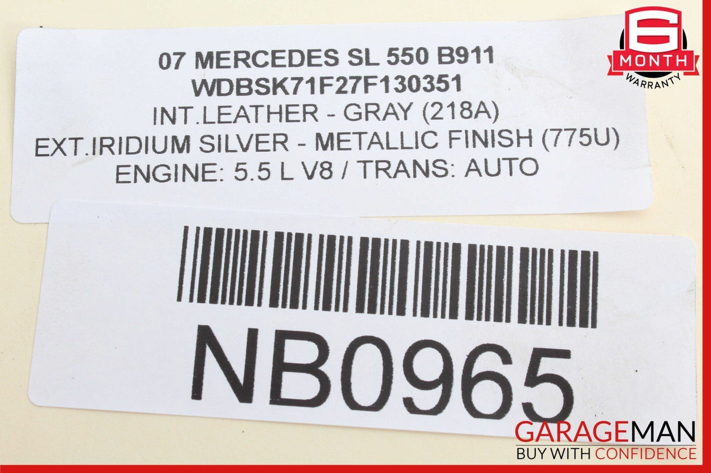 03-12 Mercedes R230 SL550 Rear Right Side Thrust Arm Lower Control Arm OEM