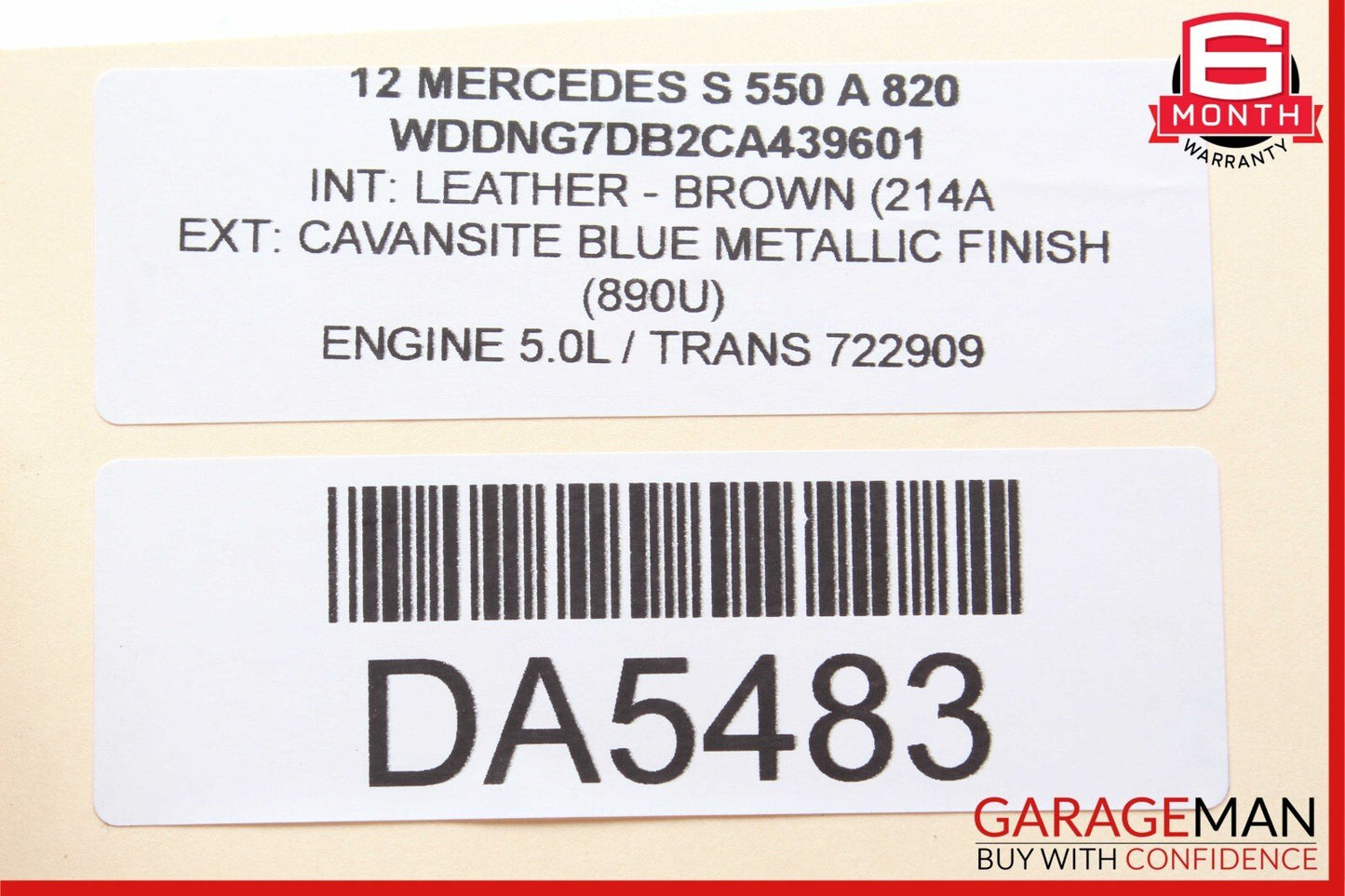 07-13 Mercedes W221 S550 CL600 Trunk Lid Unlock Release Handle 2217500893 OEM