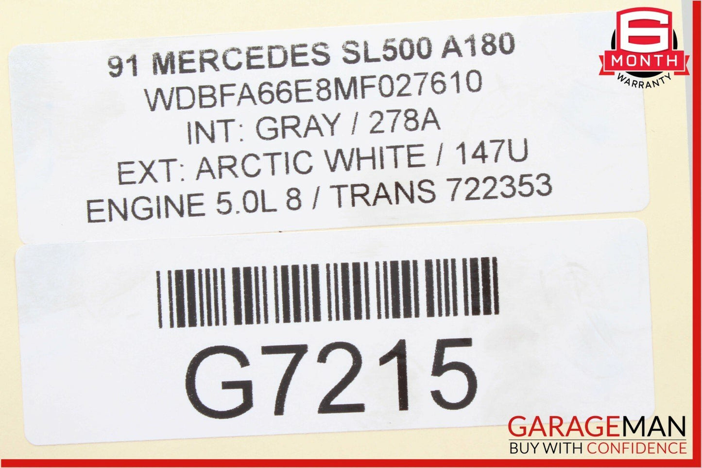 90-02 Mercedes R129 500SL SL500 Top Hydraulic Valve Block 1298001078 OEM