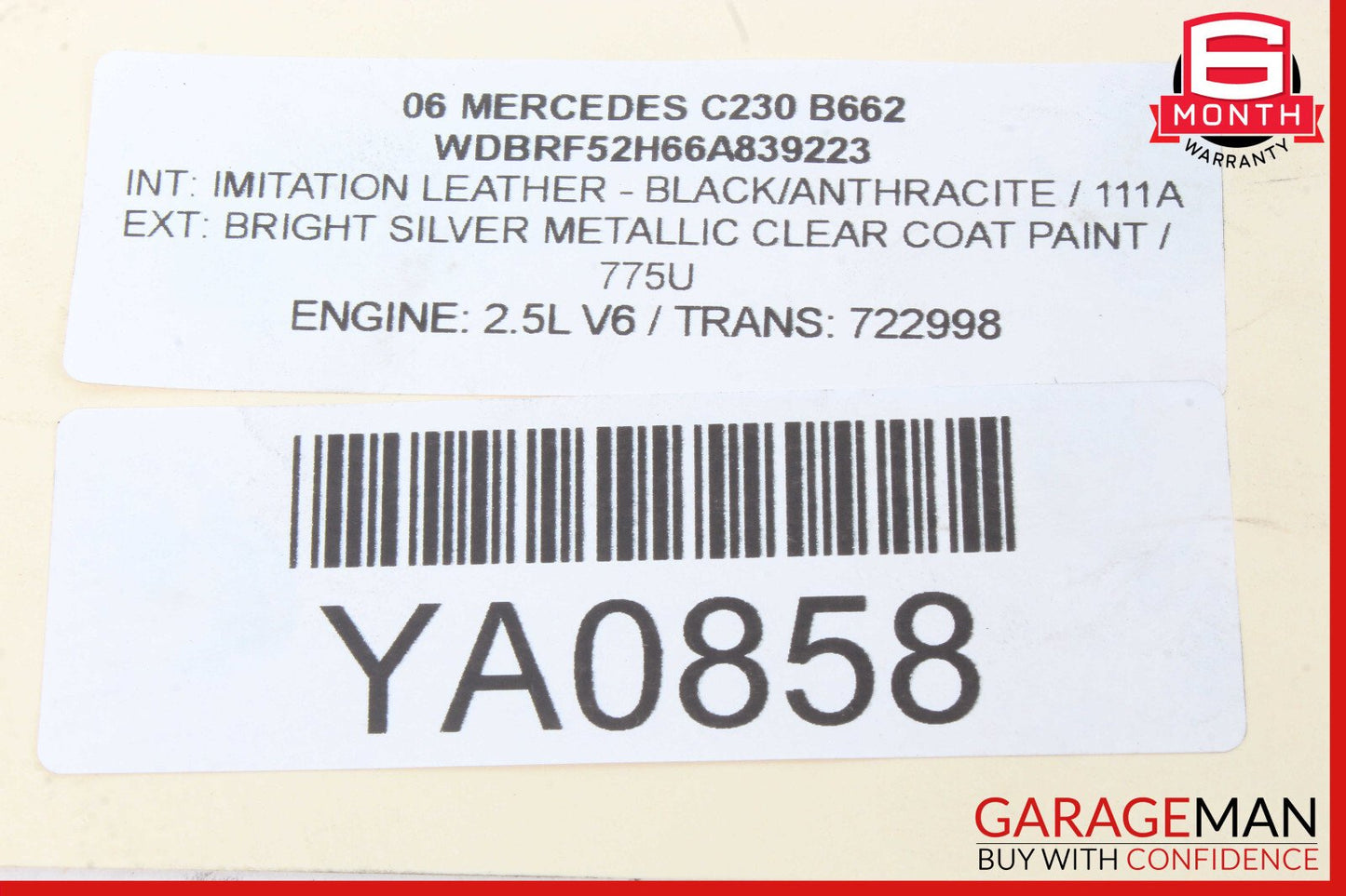 01-07 Mercedes W203 C230 C240 Front Right Side RWD Suspension Lower Control Arm