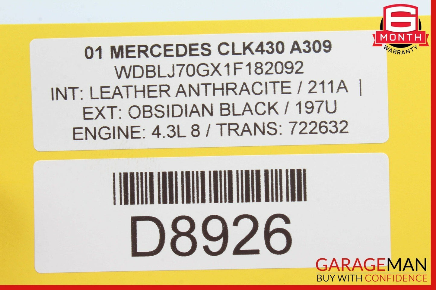 98-03 Mercedes W208 CLK320 CLK430 Gear Shift Shifter Selector Knob Anthracite