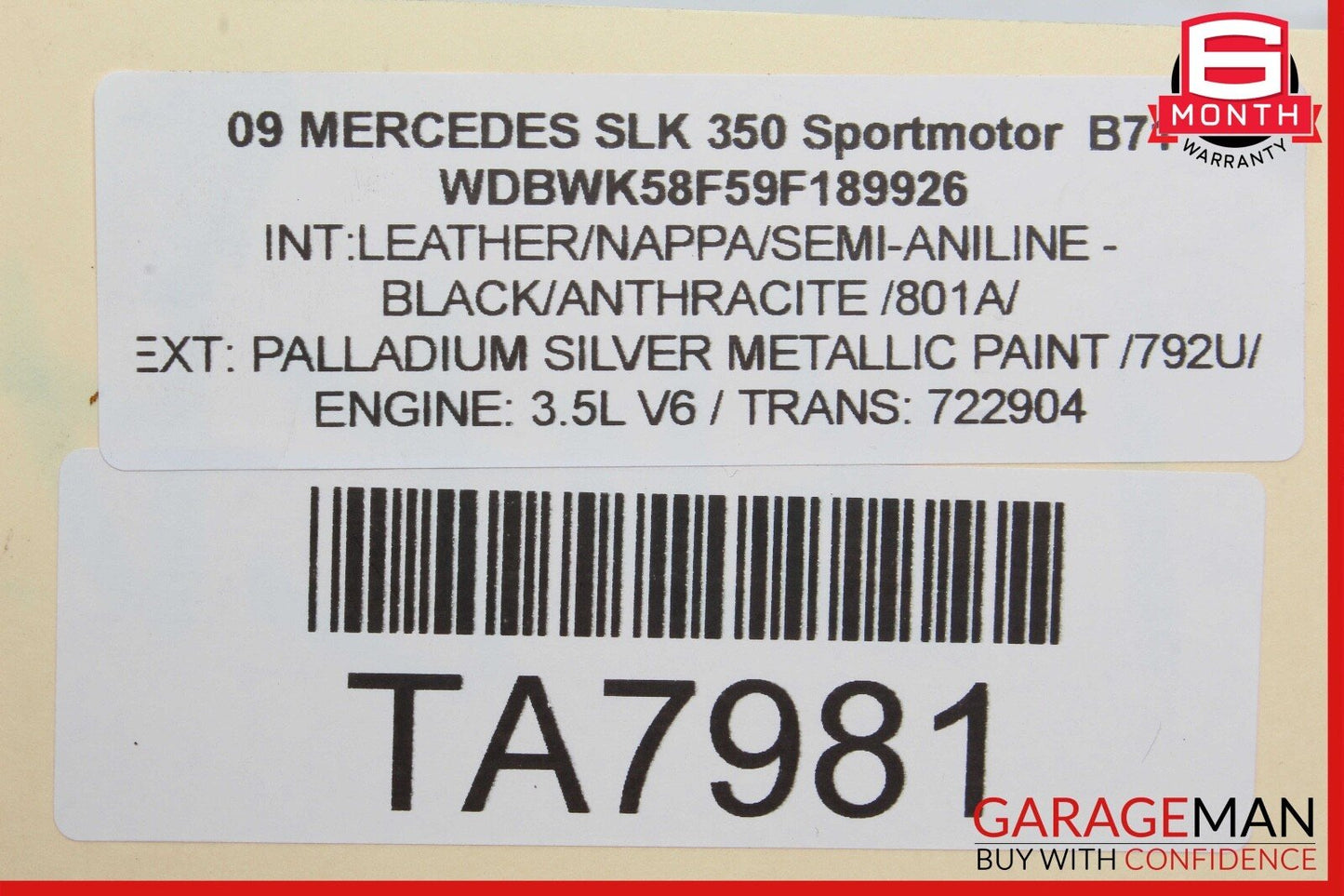03-12 Mercedes SLK350 E350 CLS550 E320 Front Left Side Seat Control Module OEM