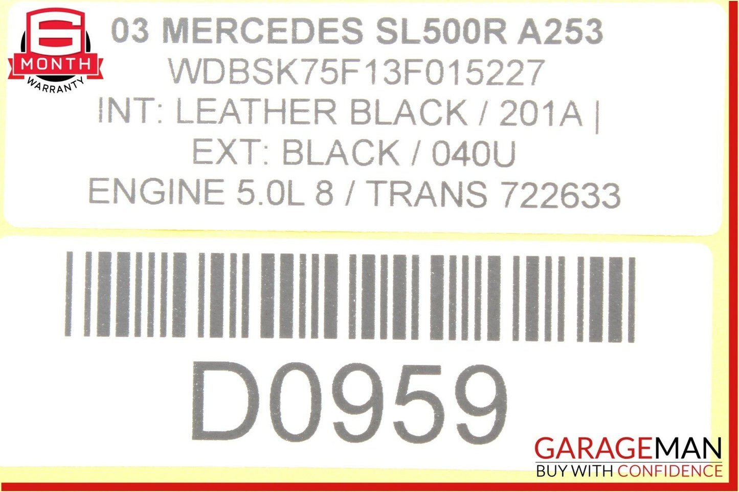 03-08 Mercedes R230 SL500 SL600 Front Seat Adjust Adjustment Motor 1-1536-01 OEM