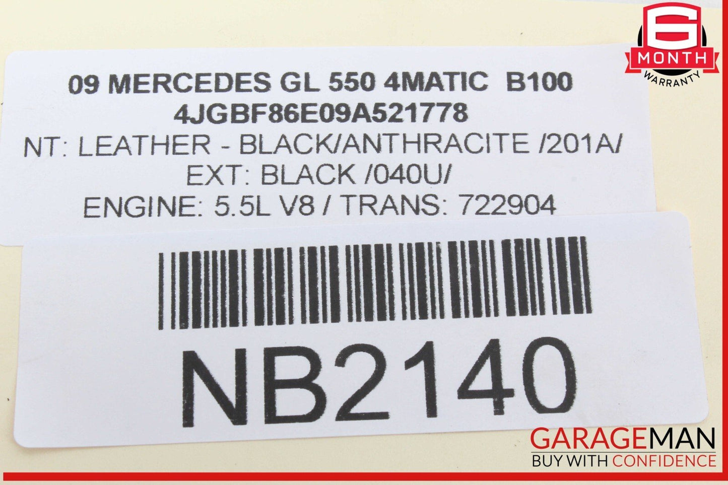 07-19 Mercedes X164 GL550 4Matic Rear 3rd Third Row Seat Motor OEM
