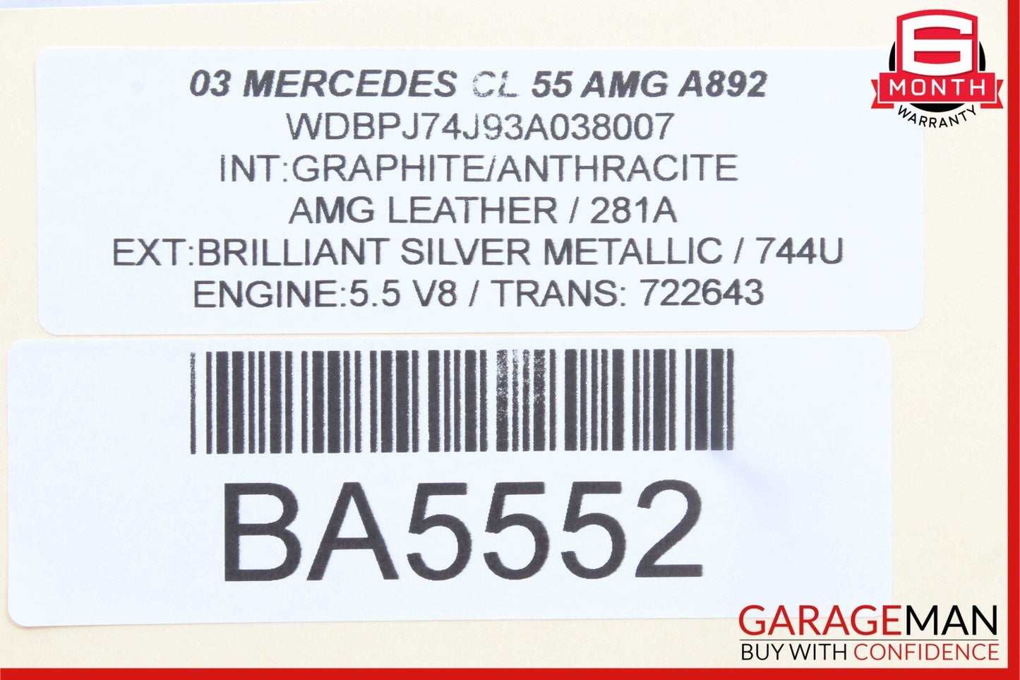 03-06 Mercedes W215 CL55 AMG S430 E320 Anti Theft Alarm Module 2118209126 OEM