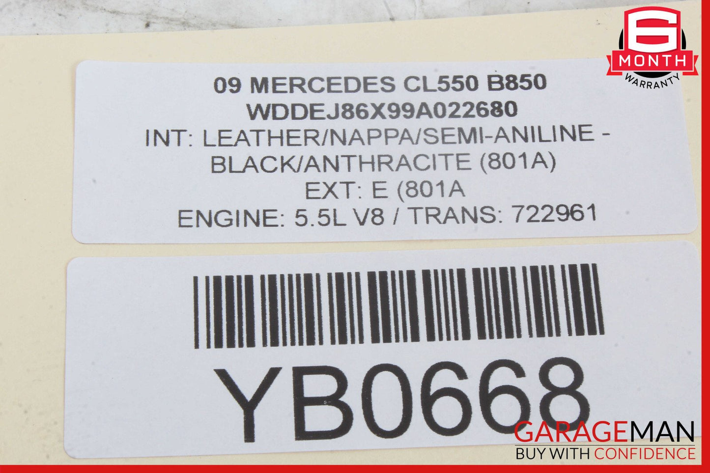 07-14 Mercedes W216 CL550 CL600 S550 S600 Rear Left Quarter Airbag Air Bag OEM