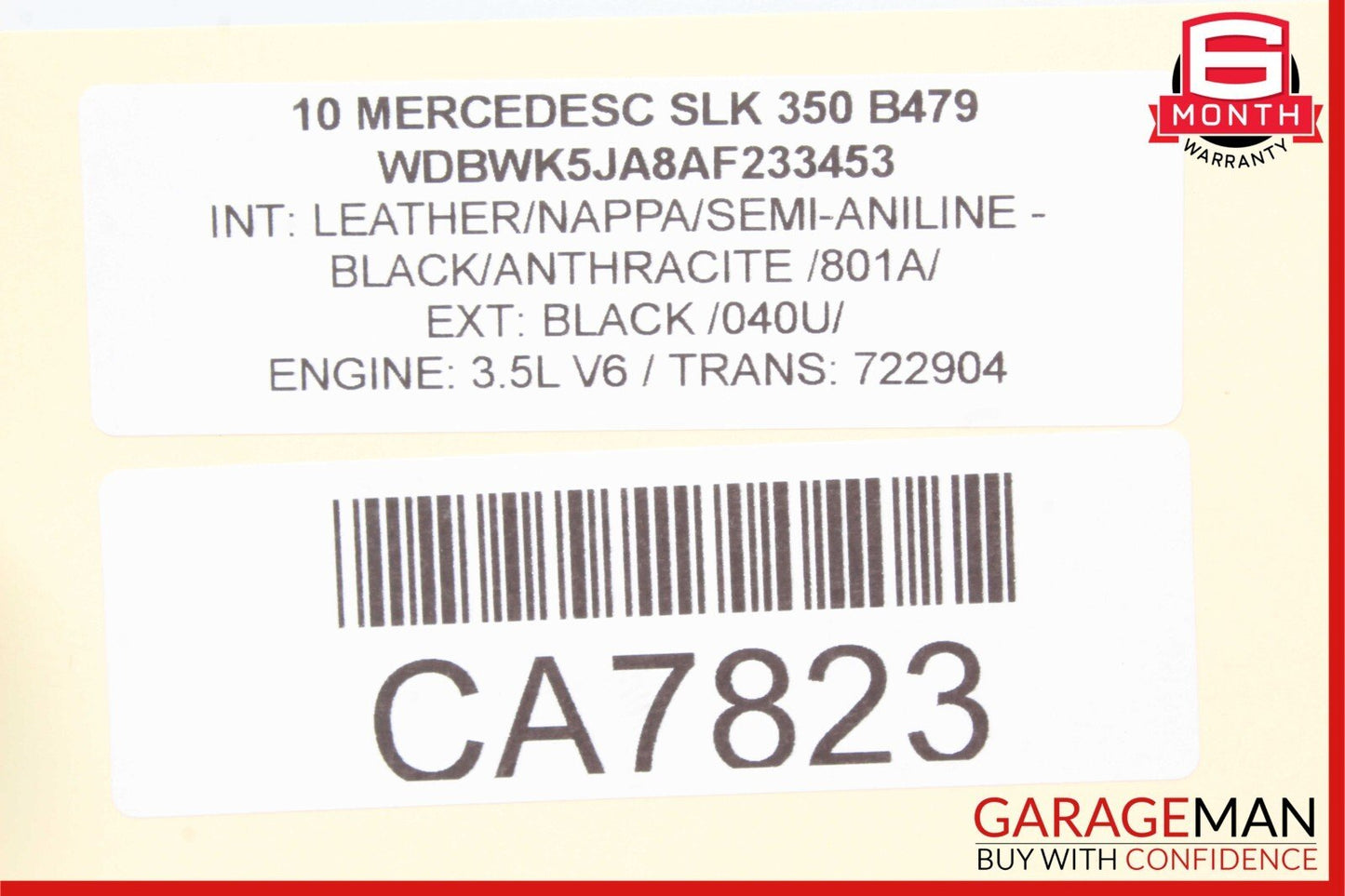 09-11 Mercedes R171 SLK350 Front Left Driver Side Seat Belt Seatbelt Retractor