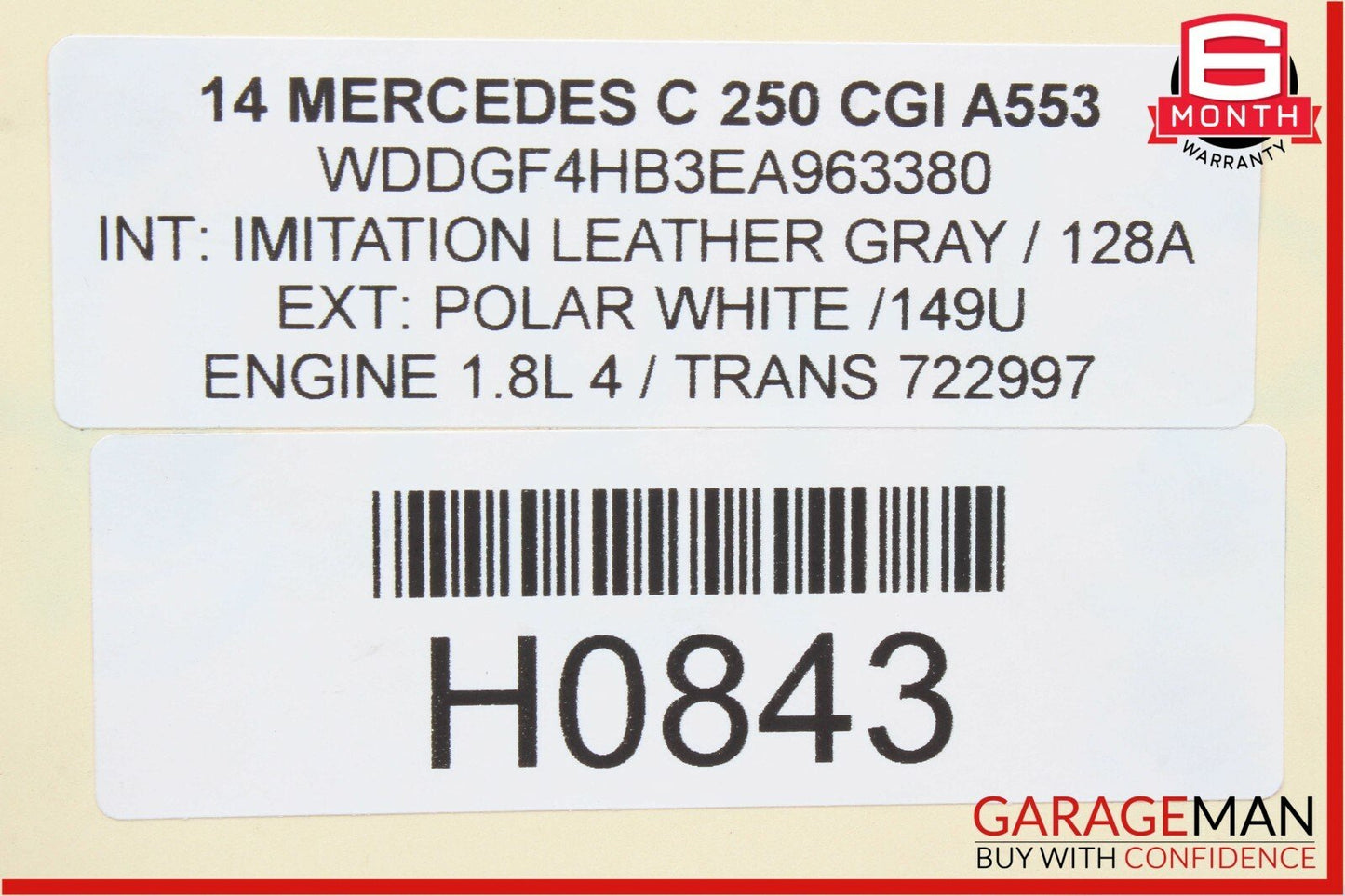 08-14 Mercedes W204 C250 C350 Rear Left Side Door Window Regulator Motor OEM