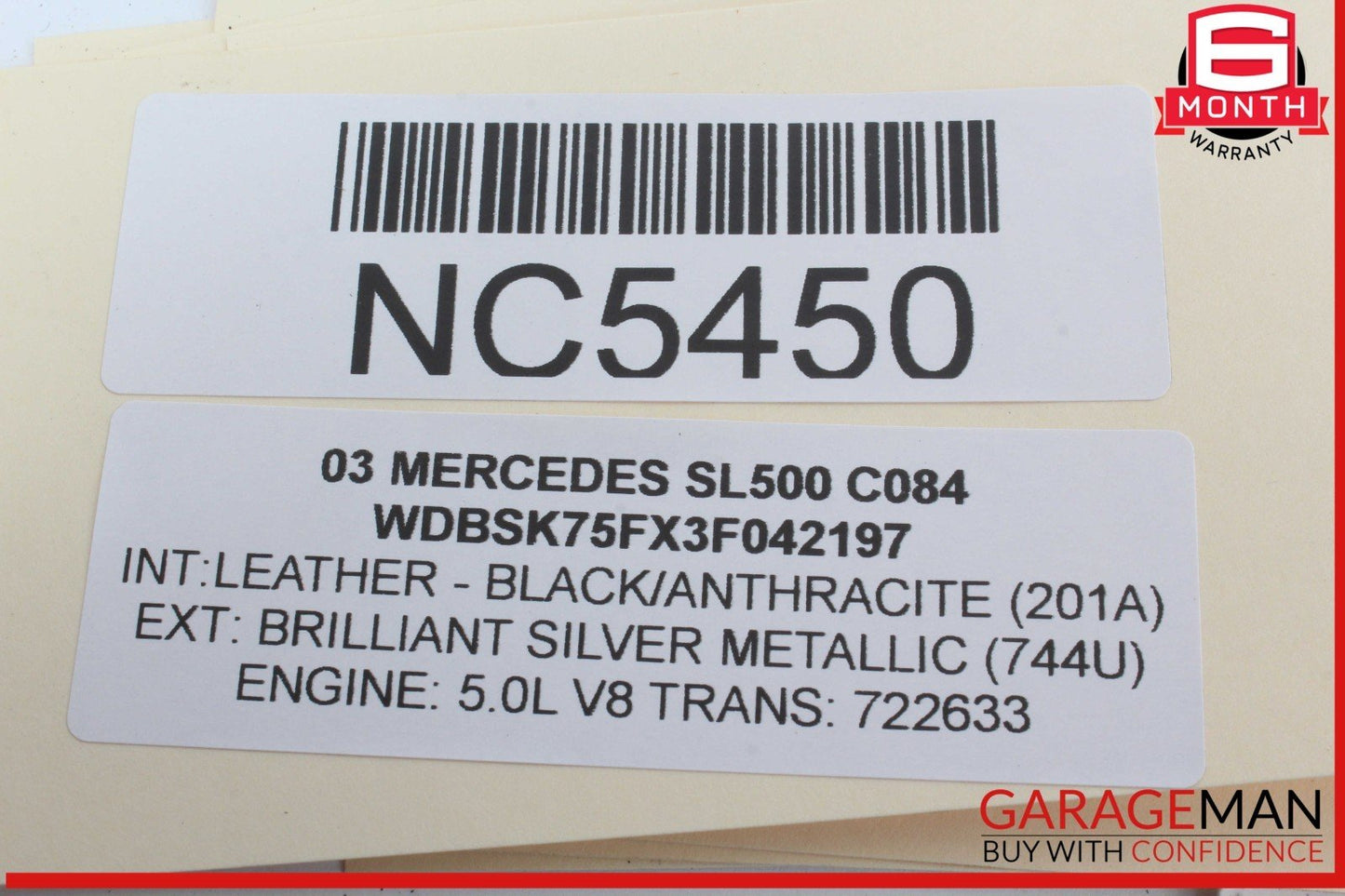 03-12 Mercedes R230 SL500 CL600 Front Left Side Door Window Regulator Motor OEM
