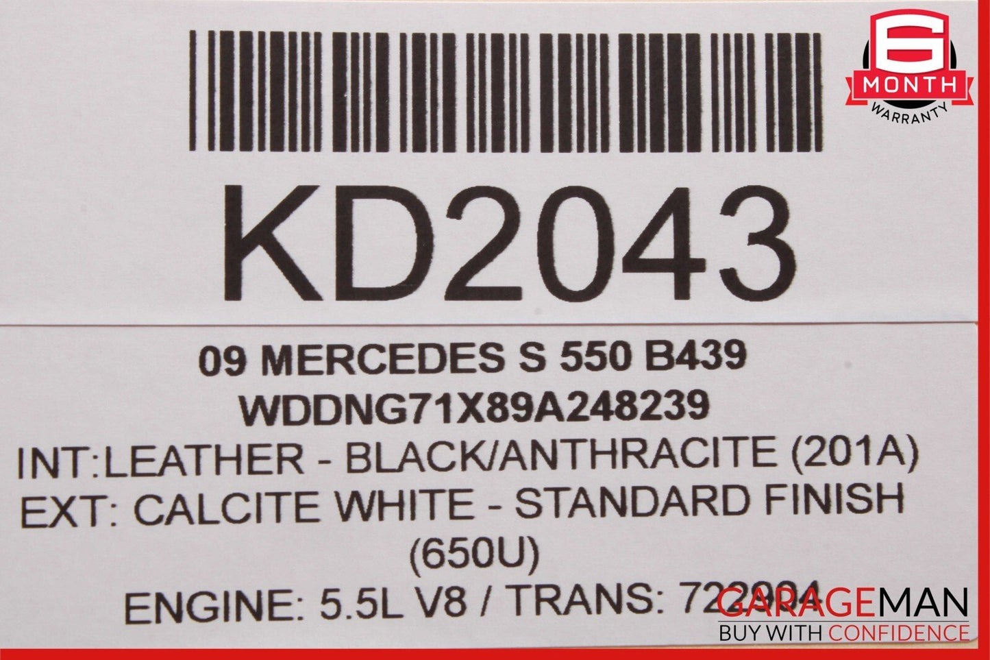 07-13 Mercedes W221 S550 CL550 Rear Trunk Lid Lock Latch Actuator w/o Key