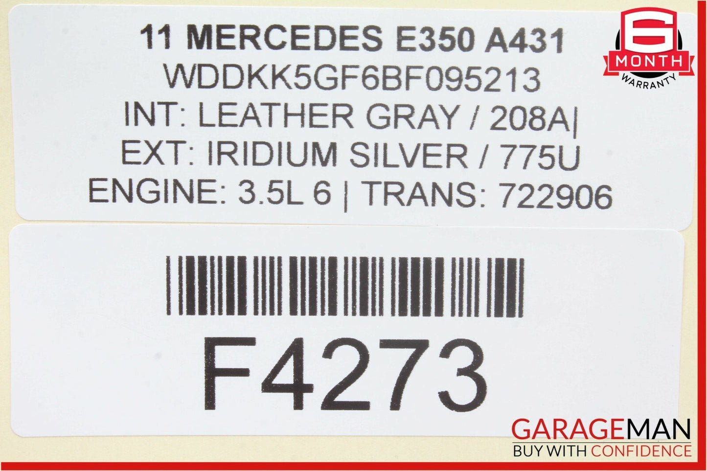 10-16 Mercedes W207 E350 Left Driver Side Bow Tension Cylinder OEM