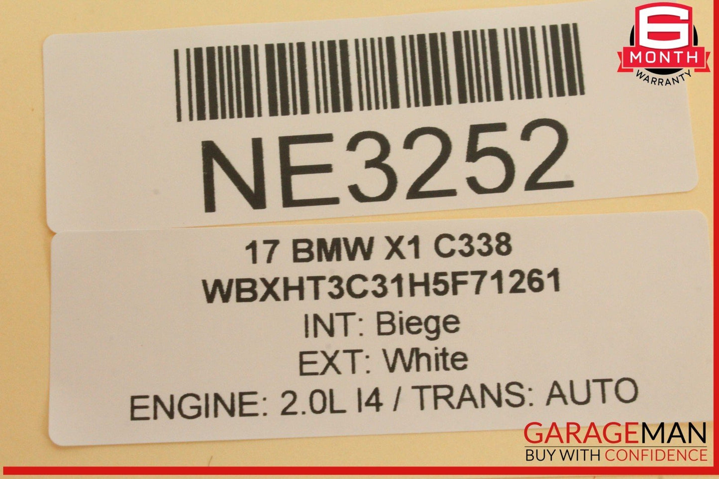 16-22 BMW X1 F48 Front Right Passenger Side Sunvisor Sun Visor 8065552 OEM