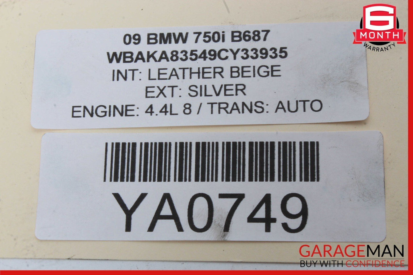 09-15 BMW 750i 740i Right Passenger Side Bumper Reinforcement Bracket Support