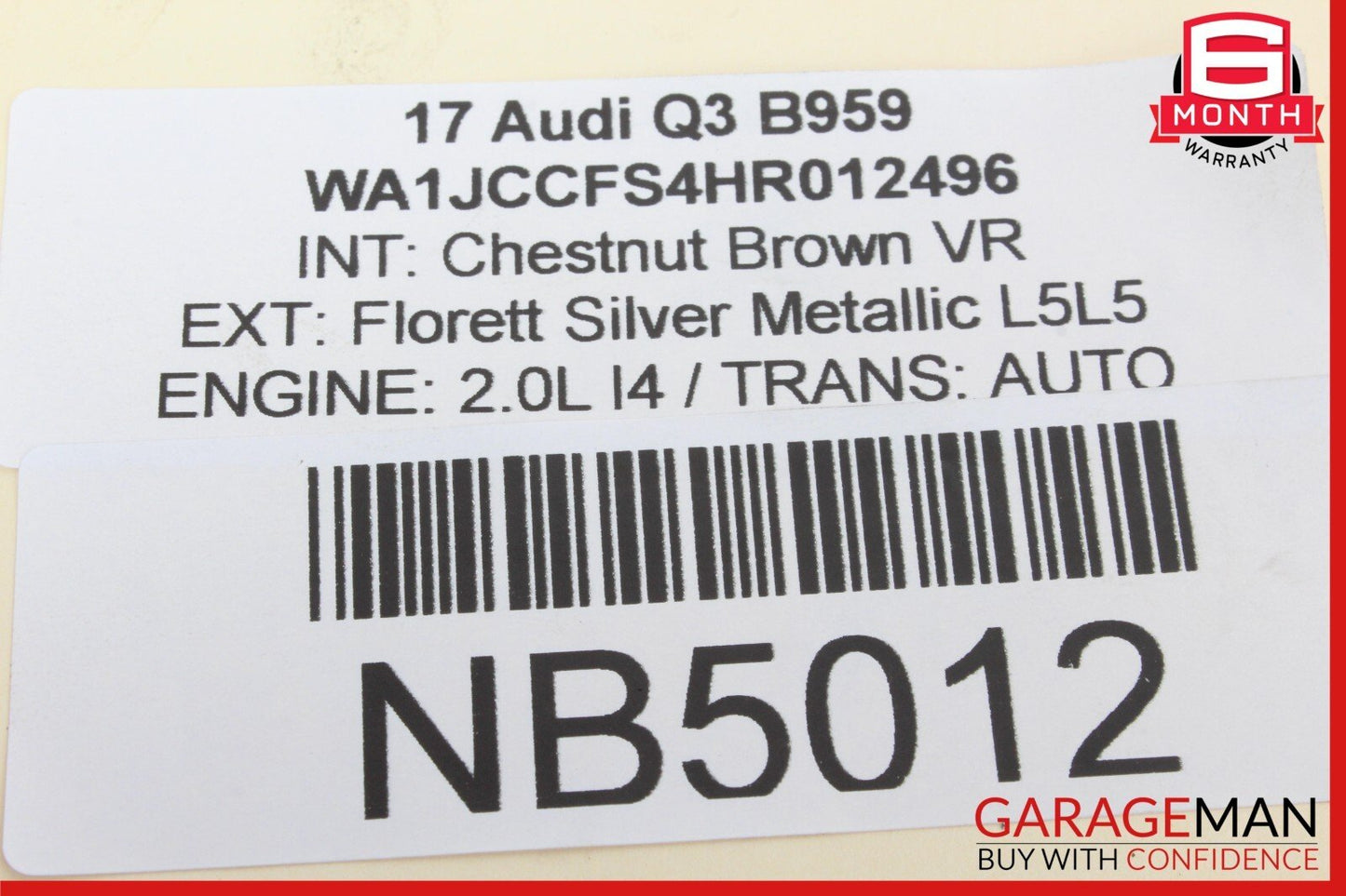 2015-2018 Audi Q3 Engine Motor Starter 02M911021B OEM