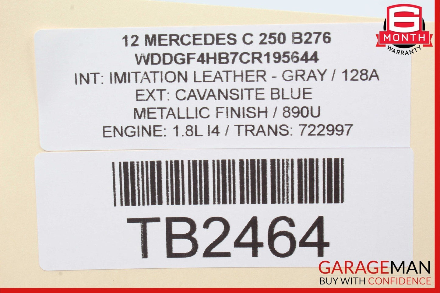 08-16 Mercedes W204 C250 GLK350 Rear Right Door Window Regulator Motor Unit