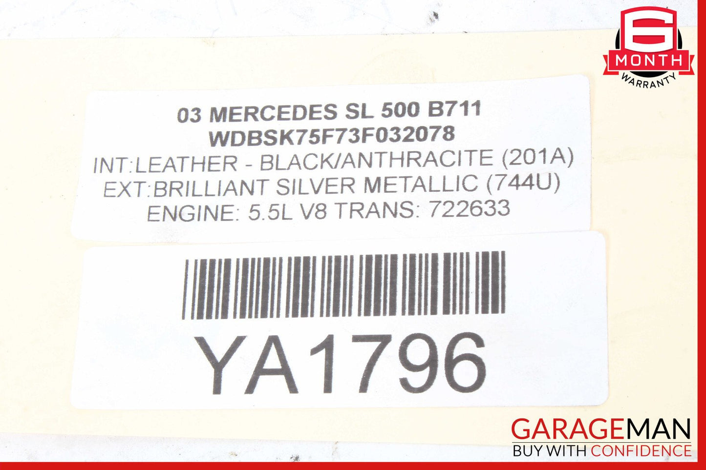 03-11 Mercedes R230 SL500 E350 Front Left Side Lower Wishbone Control Arm OEM