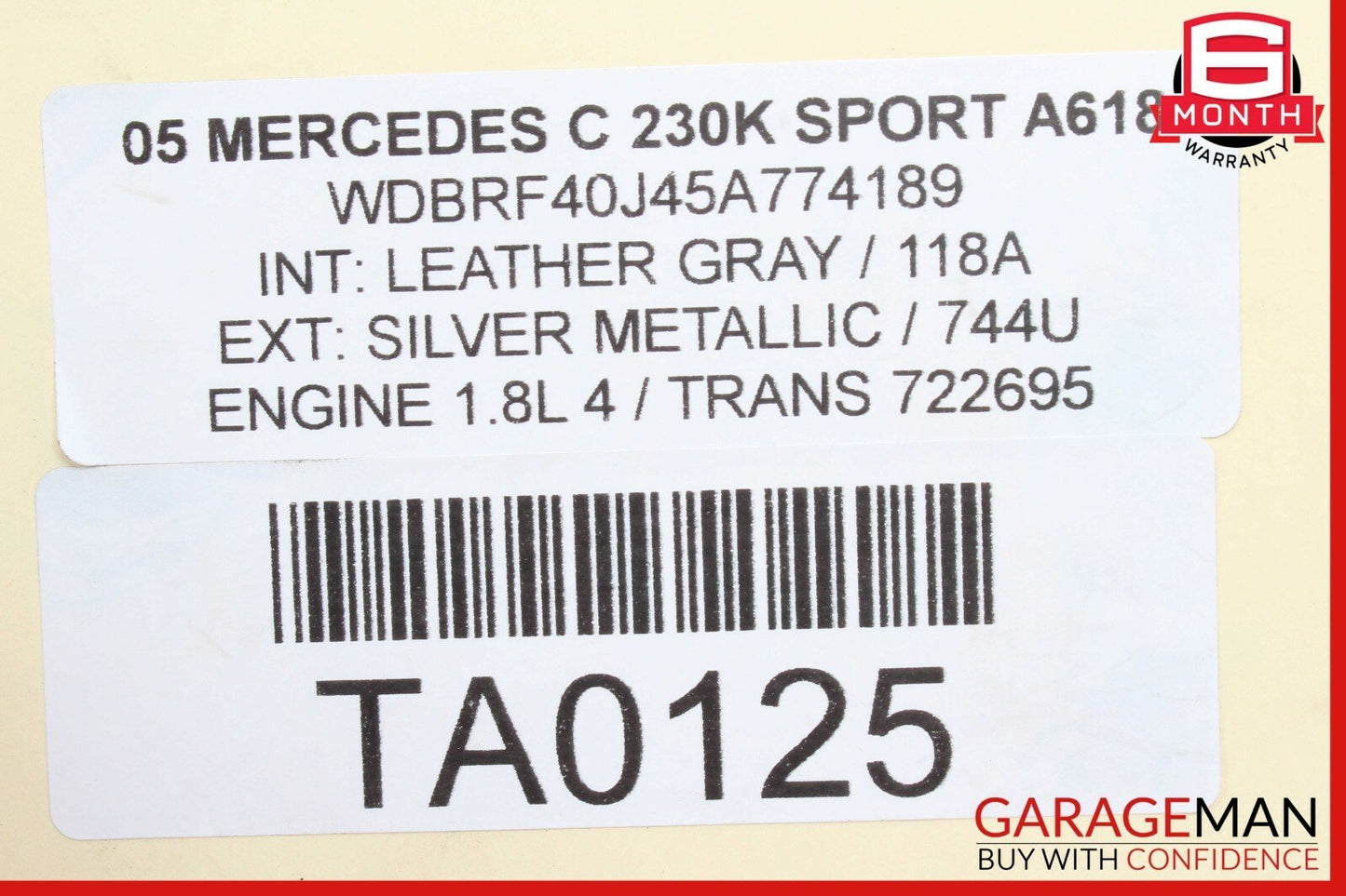 01-07 Mercedes W203 C230 Rear Right & Left Side Shock Absorber Coil Spring Set
