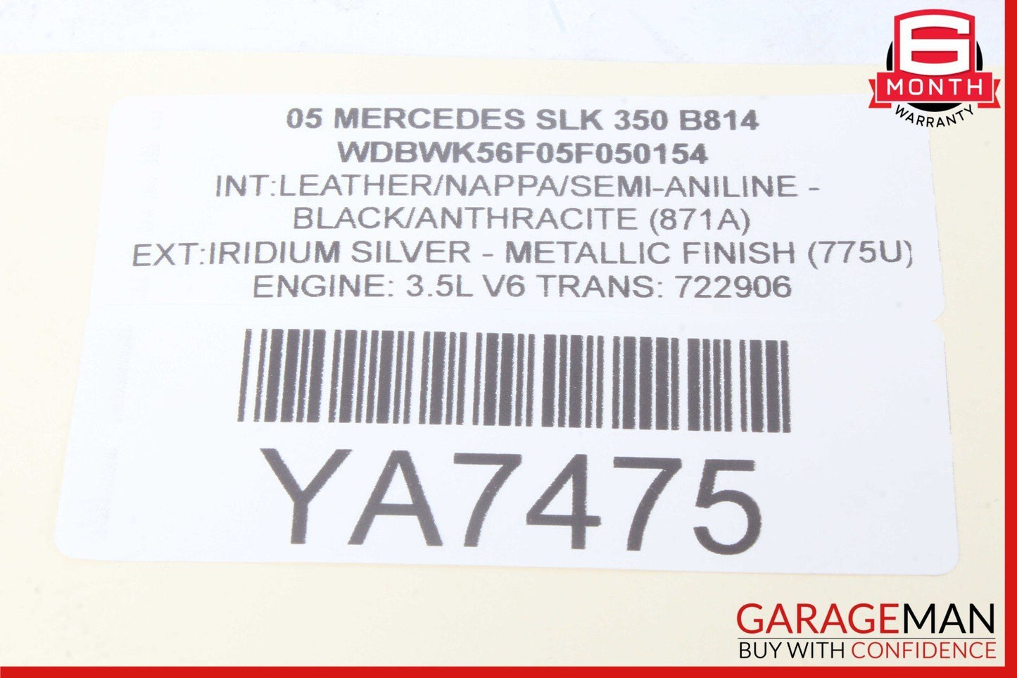 05-08 Mercedes R171 SLK350 SLK300 Seat Belt Seatbelt Retractor Left Side OEM