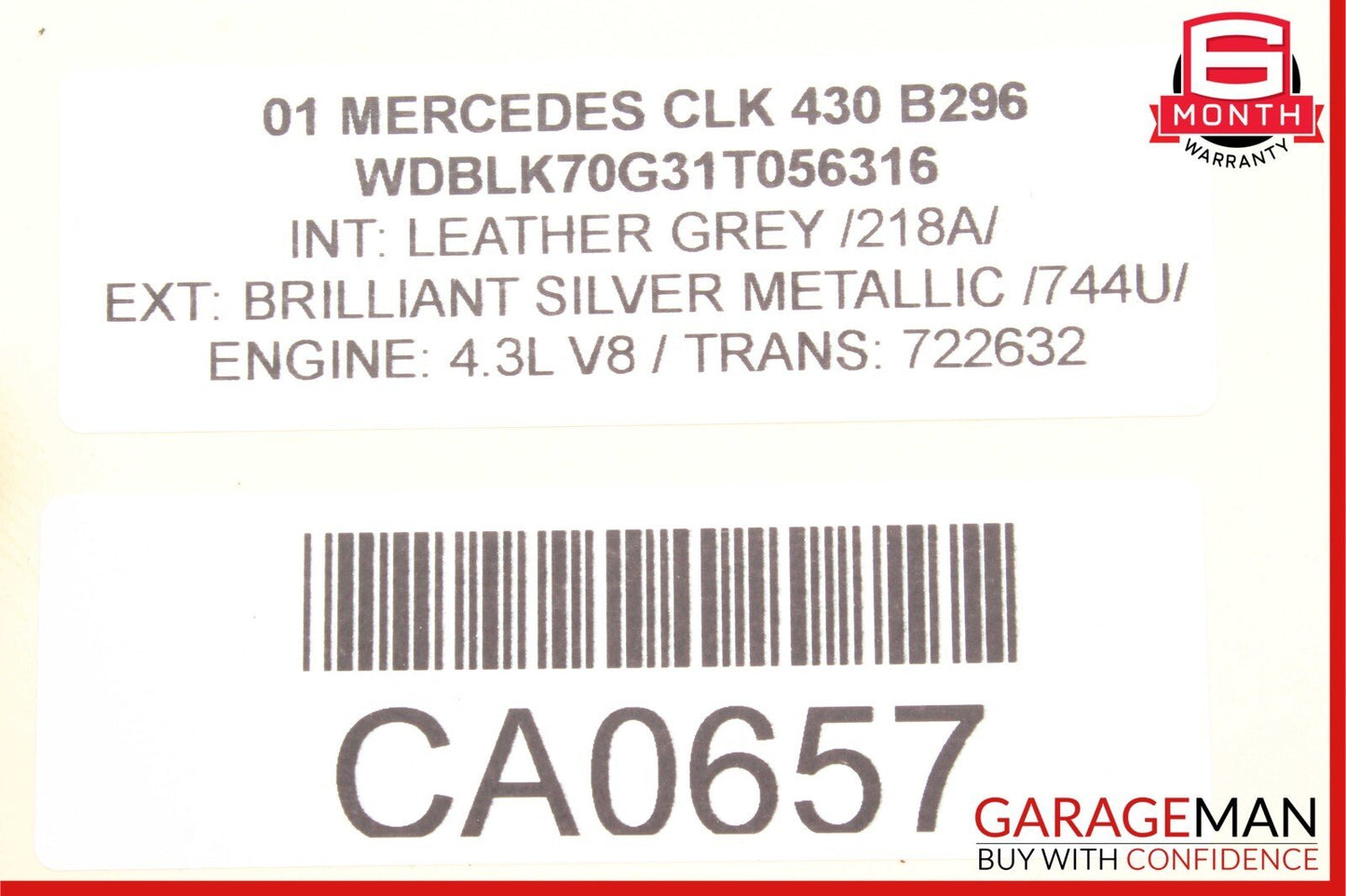 97-03 Mercedes W208 CLK430 CLK320 Front ABS Wheel Brake Sensor Harness Wires OEM