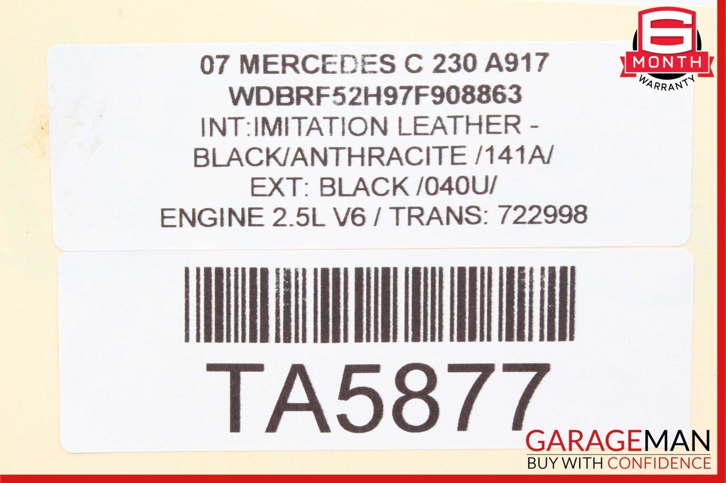 01-07 Mercedes W203 C230 C320 C55 AMG Rear Left Door Window Regulator Motor OEM